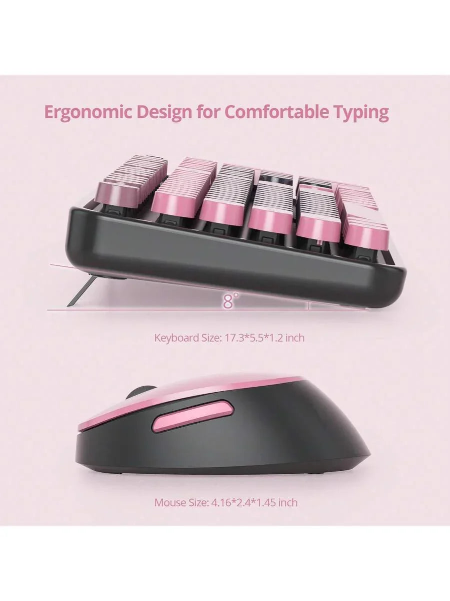Wireless Keyboard And Mouse Set, Cute Keyboard And Mouse Combo