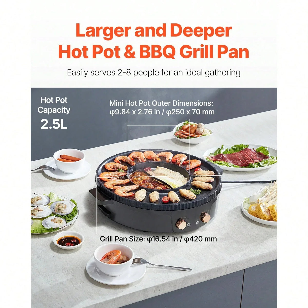 2-in-1 Electric Hot Pot Grill