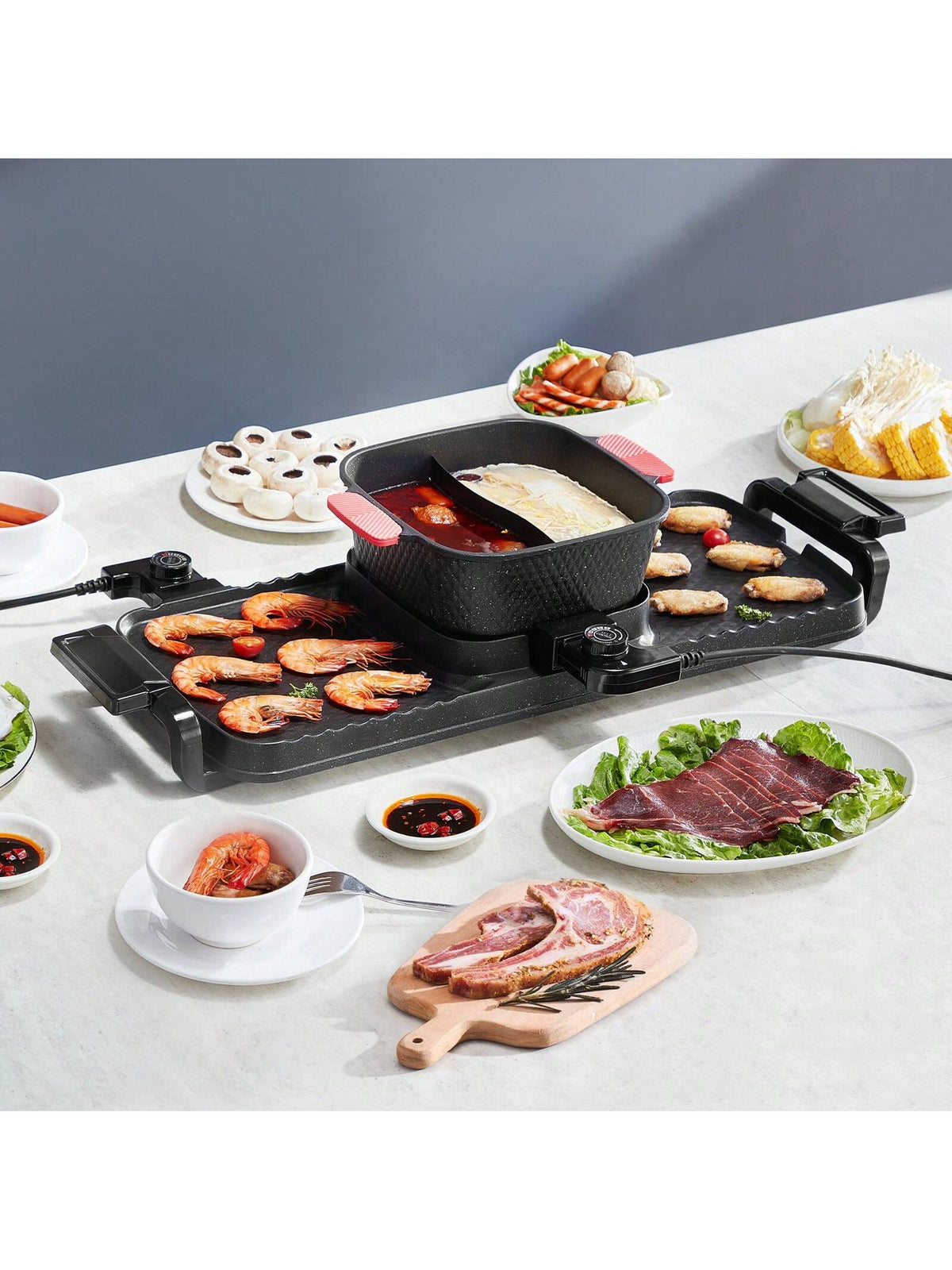 2-in-1 Electric Hot Pot Grill