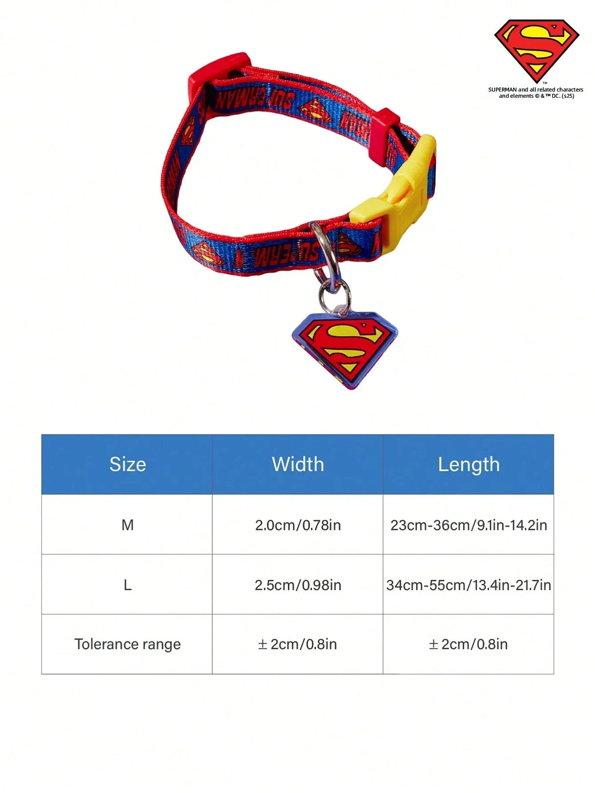 SUPERMAN PETSIN Dog Collar