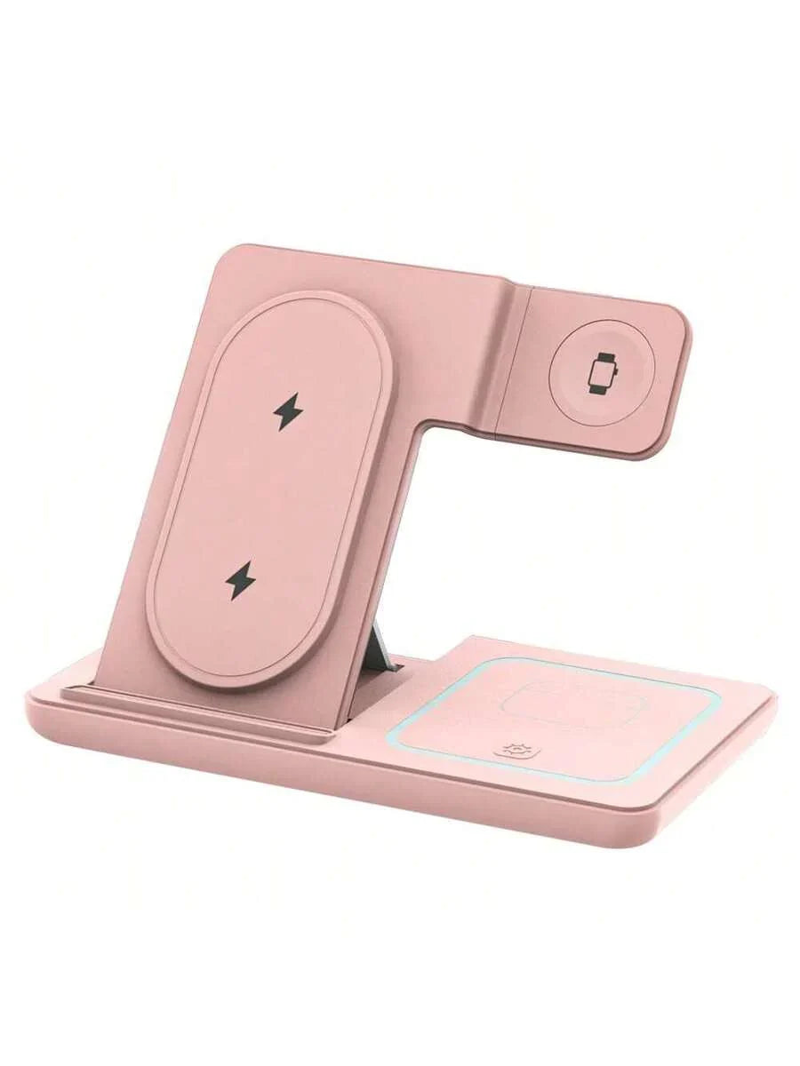 AmSengo 15W Foldable 3-In-1 Fast Wireless Charging Station