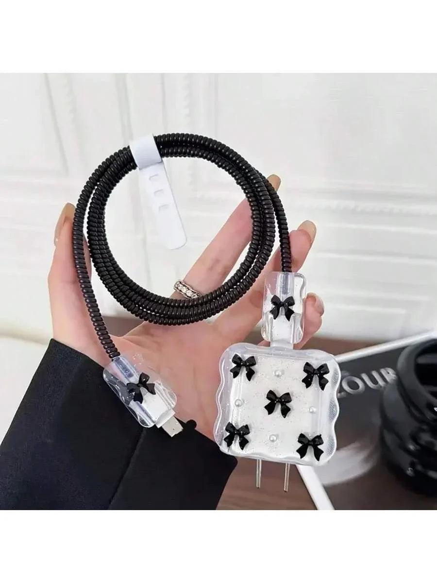 Pearl Design Charger Set, Includes Charging Cable Protector