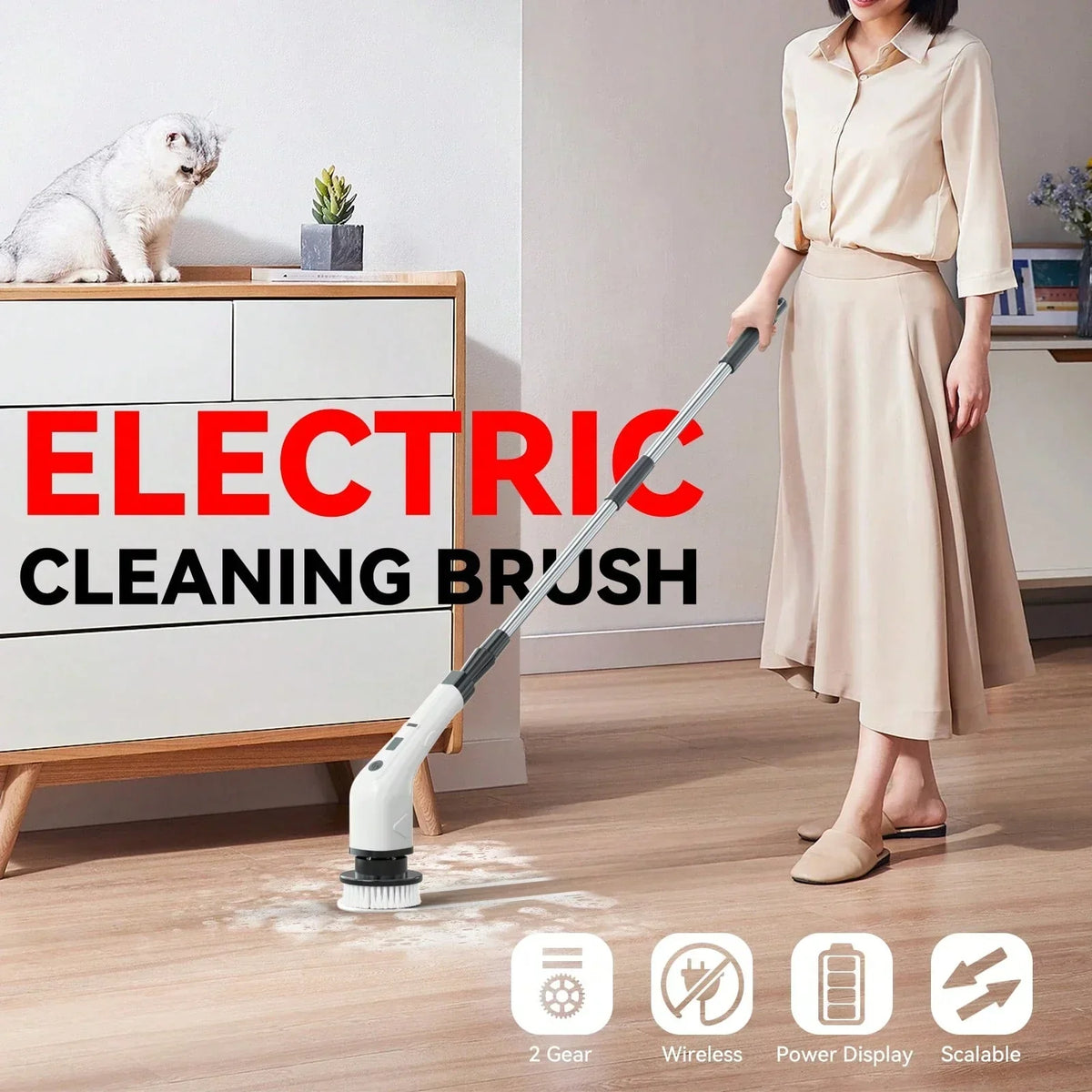 Cordless Electric Spin Scrubber