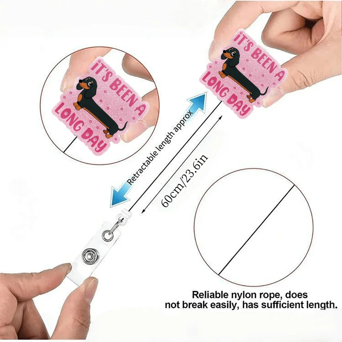 1pc Cute Dachshund Badge Reel