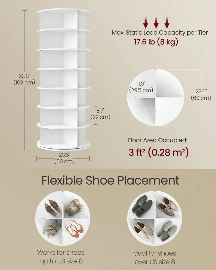 VASAGLE 7-Tier Rotating Shoe Rack Tower