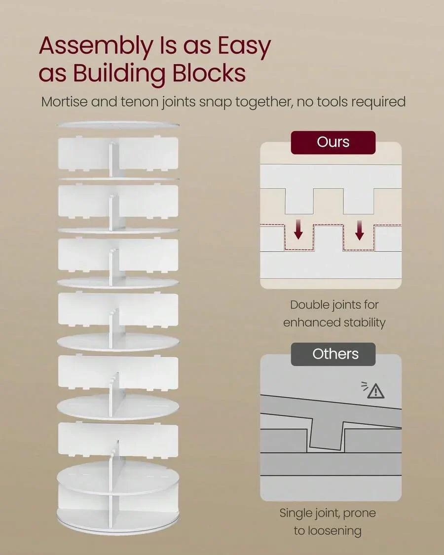 VASAGLE 7-Tier Rotating Shoe Rack Tower