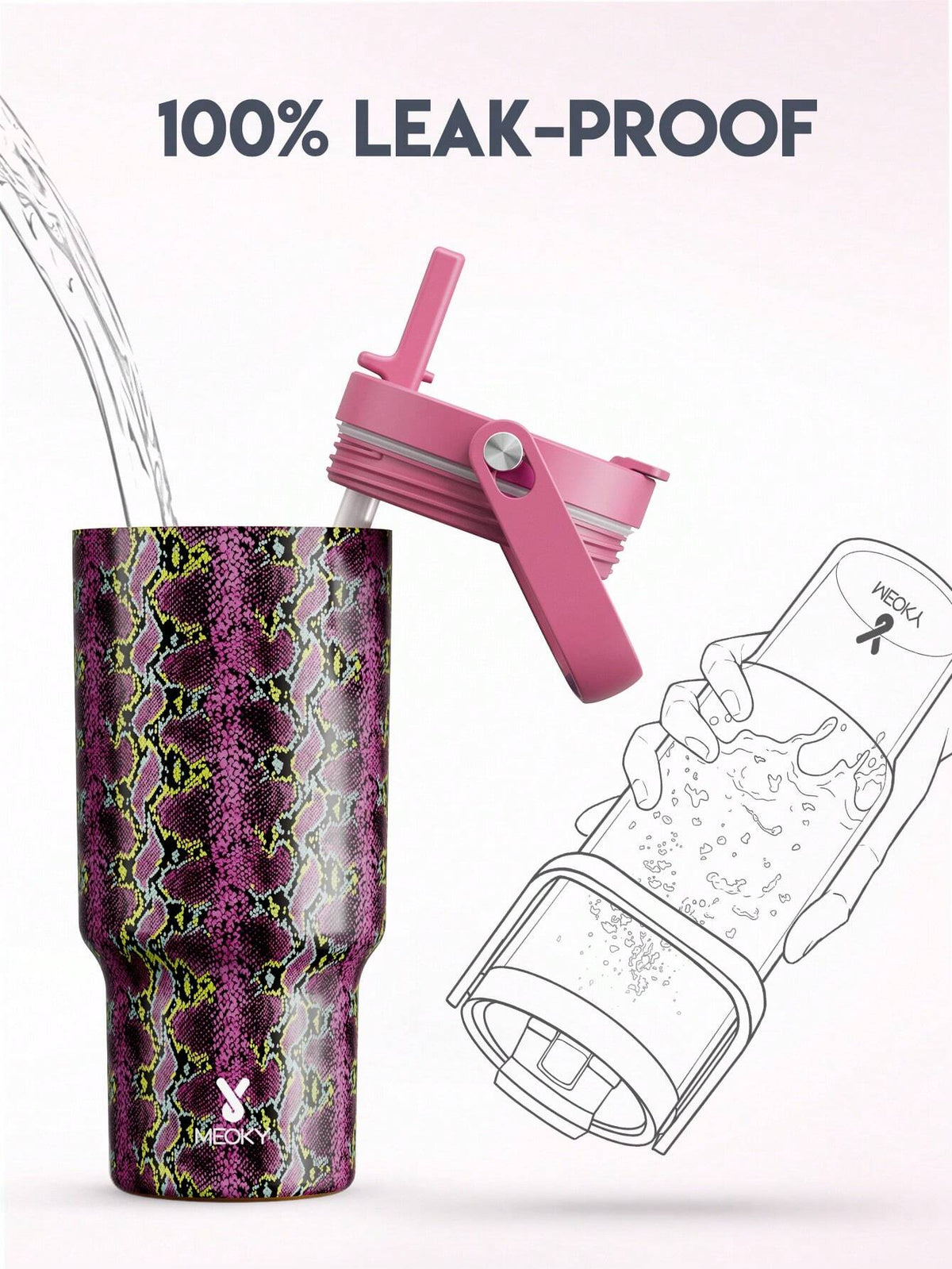 Meoky 32oz Insulated Tumbler Handle