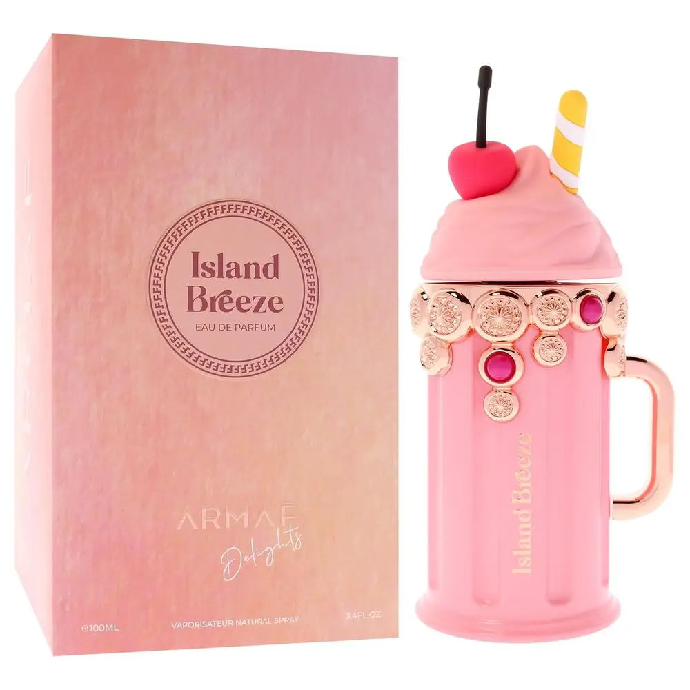 Armaf Island Breeze Ladies Cologne 100ml with Double-Door Art Gift Box, Juicy Peach Vanilla Cream Scent, Unique Dessert Shape Perfume Gift for Girlfriend Birthday Valentine