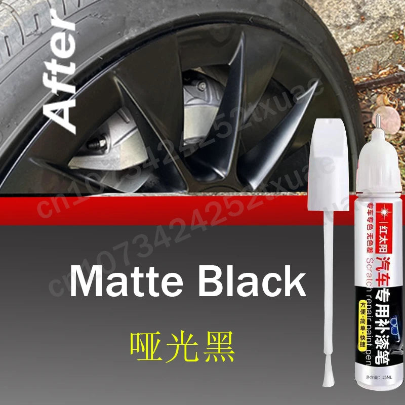 Car Wheel Scratch Repair Pen Black Rim Touch-Up Paint Remover Black Sliver Paint Care Accessories