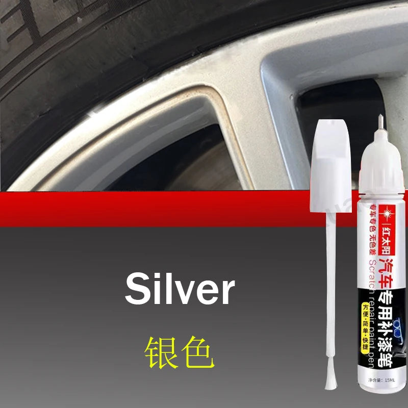 Car Wheel Scratch Repair Pen Black Rim Touch-Up Paint Remover Black Sliver Paint Care Accessories