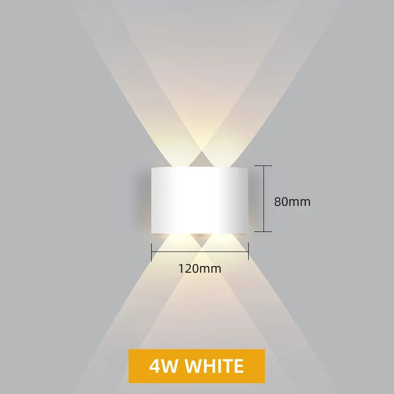 Aluminum LED Wall Lamp Waterproof IP65 Interior Wall Light Up and Down Outdoor Garden Lights Bedroom Living Room Stairs Lighting