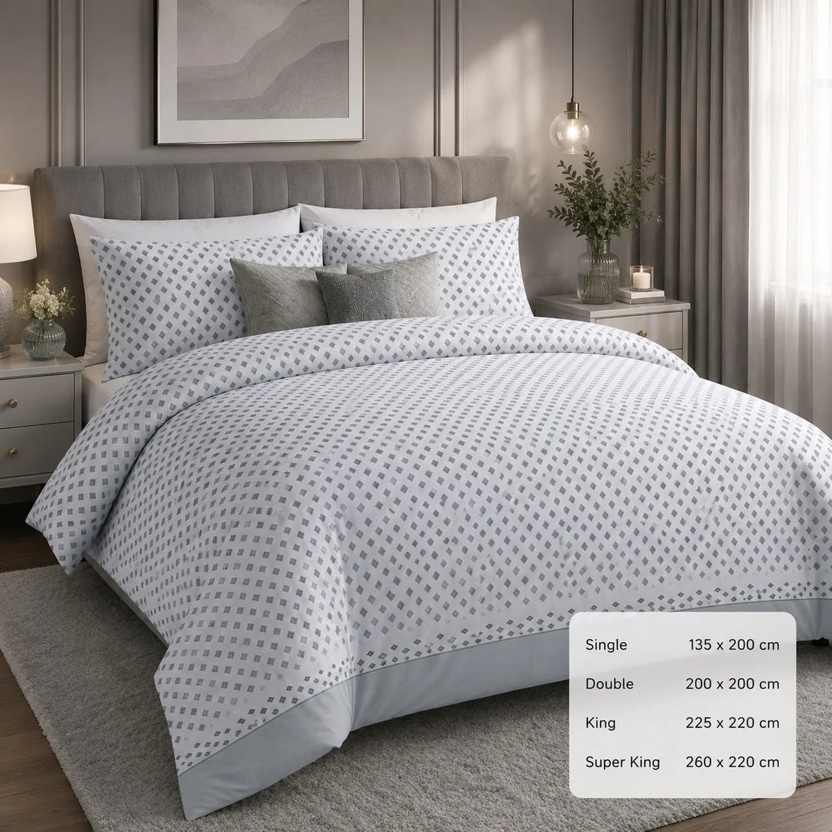 Luxury Printed Microfibre Duvet Cover Set with Pillowcase Soft Breathable Bedding Quilt Cover Single Double King Super King All Season