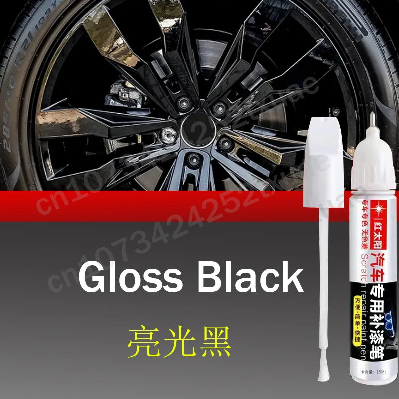 Car Wheel Scratch Repair Pen Black Rim Touch-Up Paint Remover Black Sliver Paint Care Accessories