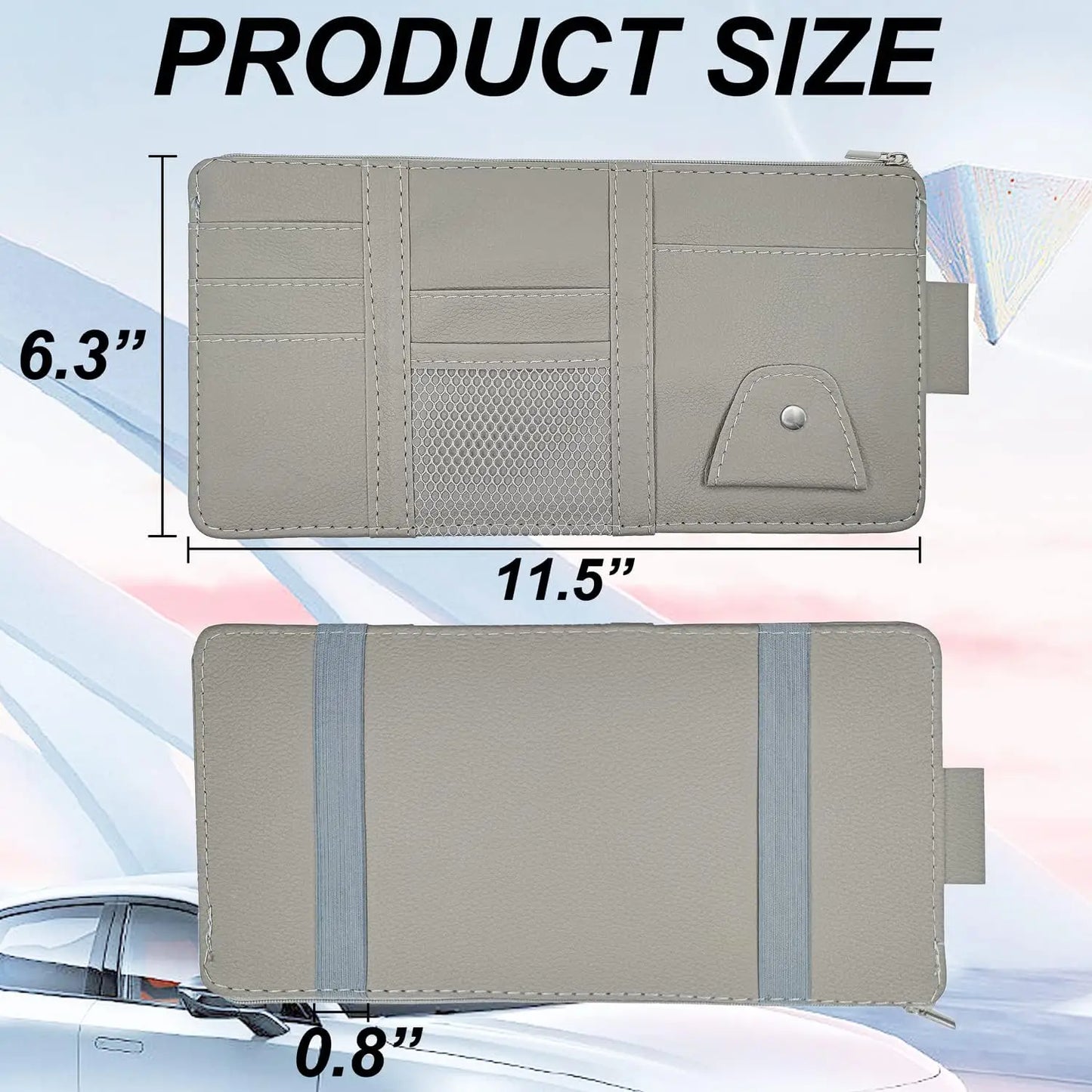 Car Sun Visor Organizer Truck Storage Pocket Pouch Case Bag for Sunglasses Cards Pens Document - Dashboard Sunshade Organizer