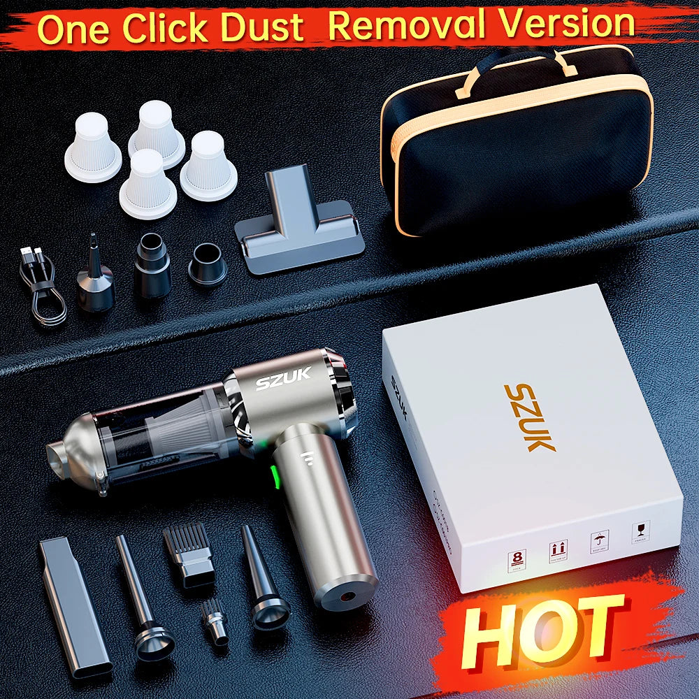 SZUK 2026 New Mini Car Vacuum Cleaner 985000Pa Wireless Vacuum Cleaner Powerful Suction Handheld Portable Vacuum Cleaner For Car