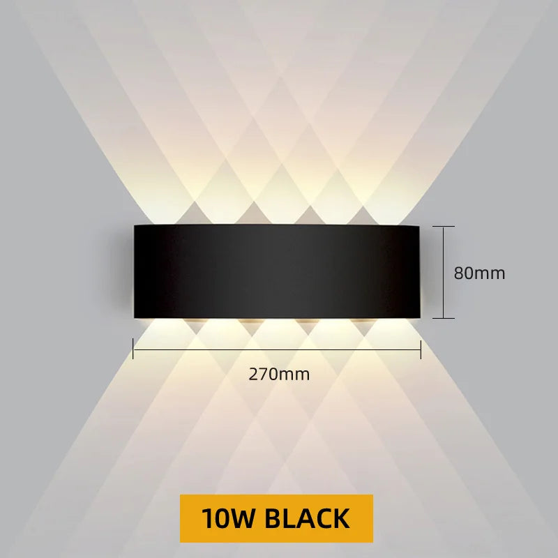 Aluminum LED Wall Lamp Waterproof IP65 Interior Wall Light Up and Down Outdoor Garden Lights Bedroom Living Room Stairs Lighting