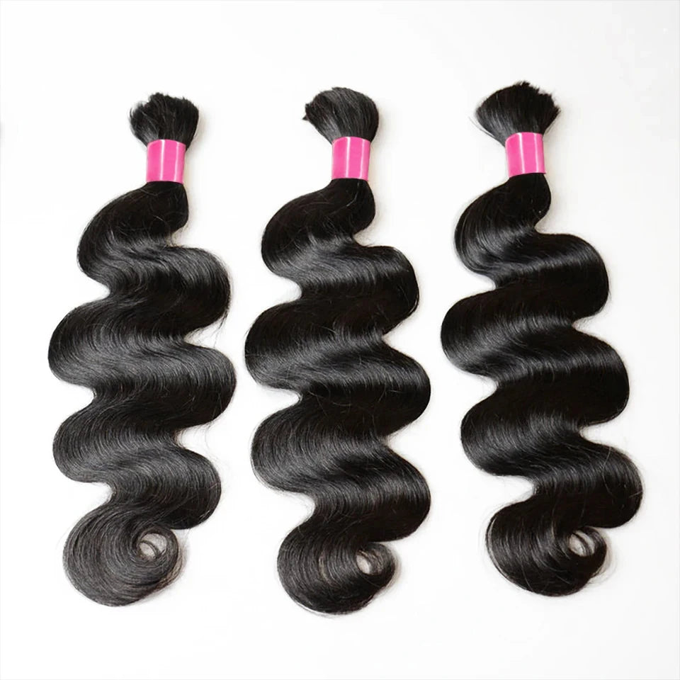 Boho Braids Human Hair Bulk Raw Hair Human Hair Body Wave Bulk Braiding Hair 100g Human Hair Extensions For Boho Braiding