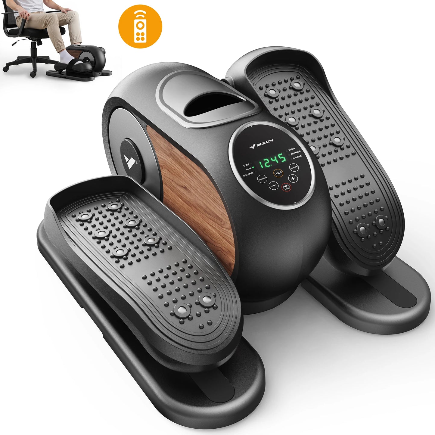MERACH MERACH Under Desk Elliptical Electric Quiet LED Display  Pedal Exerciser with Remote & Touch Screen 12 Speed + 12 Auto Modes Heart Rate Monitor Portable Low Impact for Office Home Rehabilitation