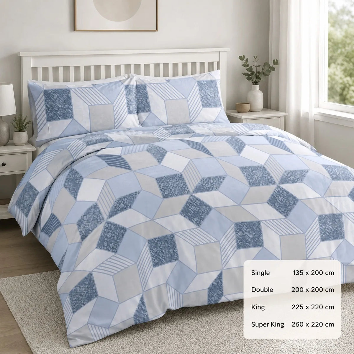 Luxury Printed Microfibre Duvet Cover Set with Pillowcase Soft Breathable Bedding Quilt Cover Single Double King Super King All Season