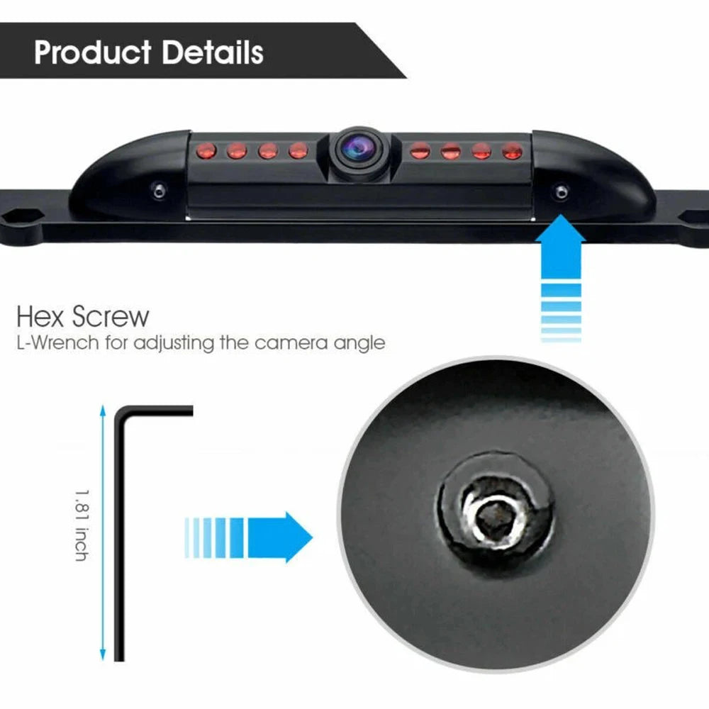 HD Backup Camera License Plate Metal Frame Rear View Parking Camera CMOS LED Night Vision For Car Truck SUV