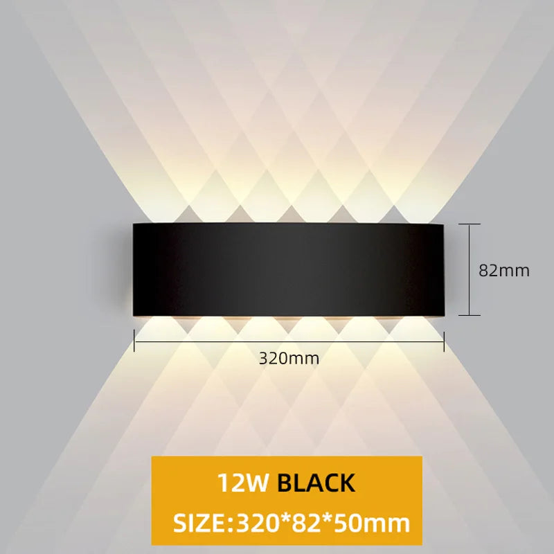 Aluminum LED Wall Lamp Waterproof IP65 Interior Wall Light Up and Down Outdoor Garden Lights Bedroom Living Room Stairs Lighting