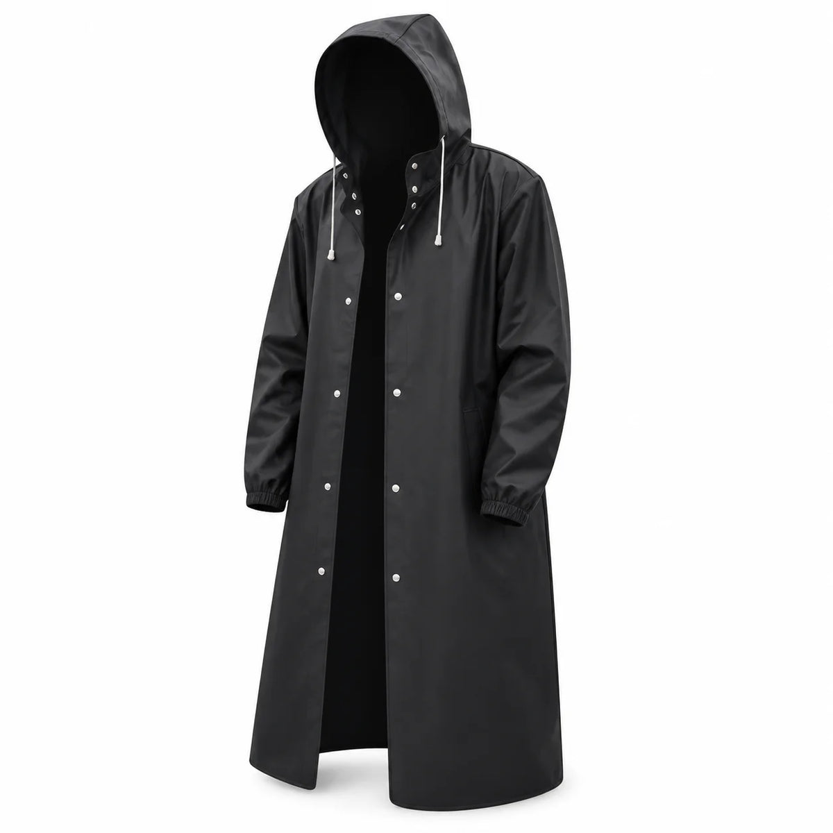 Long Waterproof Raincoat Hooded Button-Down Rain Jacket for Men Women Outdoor Daily Commute Best 2026