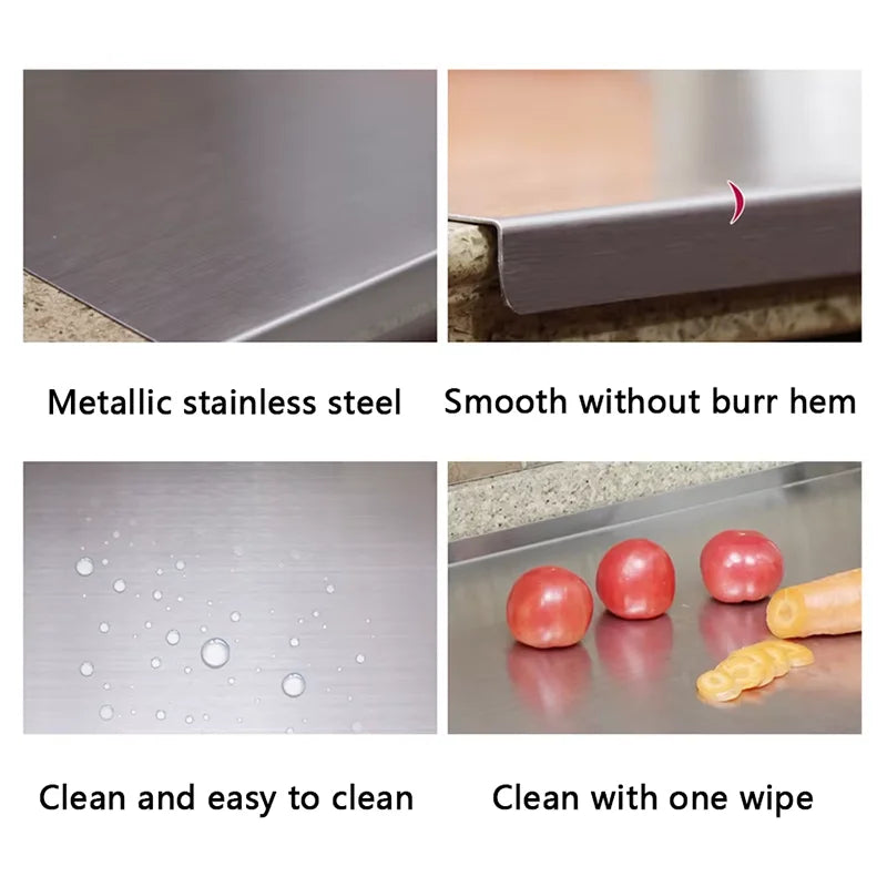 L-shaped Chopping Board Stainless Steel Large Size Doublesided Chopping Board Kitchen Tool Home Fruit Cutting And Kneading Panel