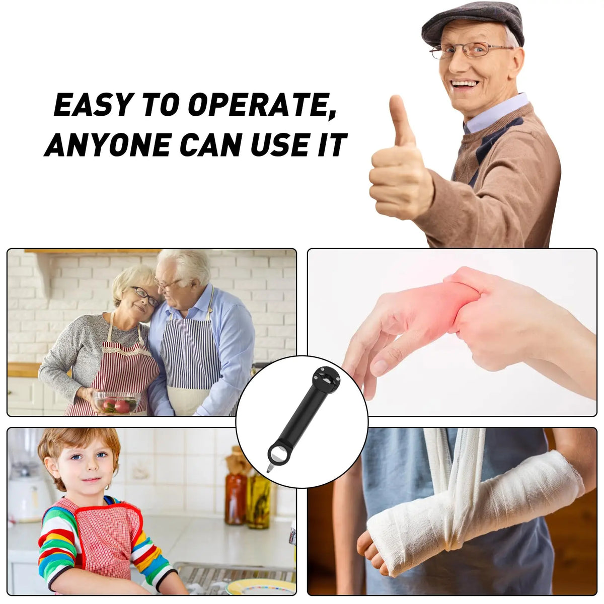 Jar Opener Bottle Opener Multifuction Retractable Magnetic Can Opener Kitchen Gadgets for Weak Hands and Seniors with Arthritis