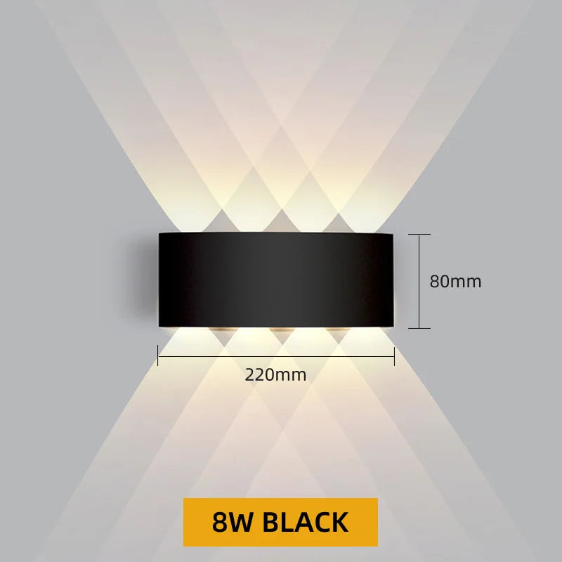 Aluminum LED Wall Lamp Waterproof IP65 Interior Wall Light Up and Down Outdoor Garden Lights Bedroom Living Room Stairs Lighting