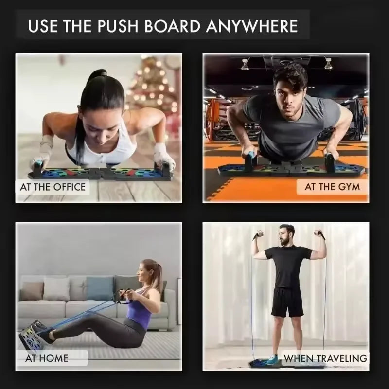 Portable Multifunctional Push-up Board Set Foldable Fitness Equipment For Chest Abdomen Arms And Back Training