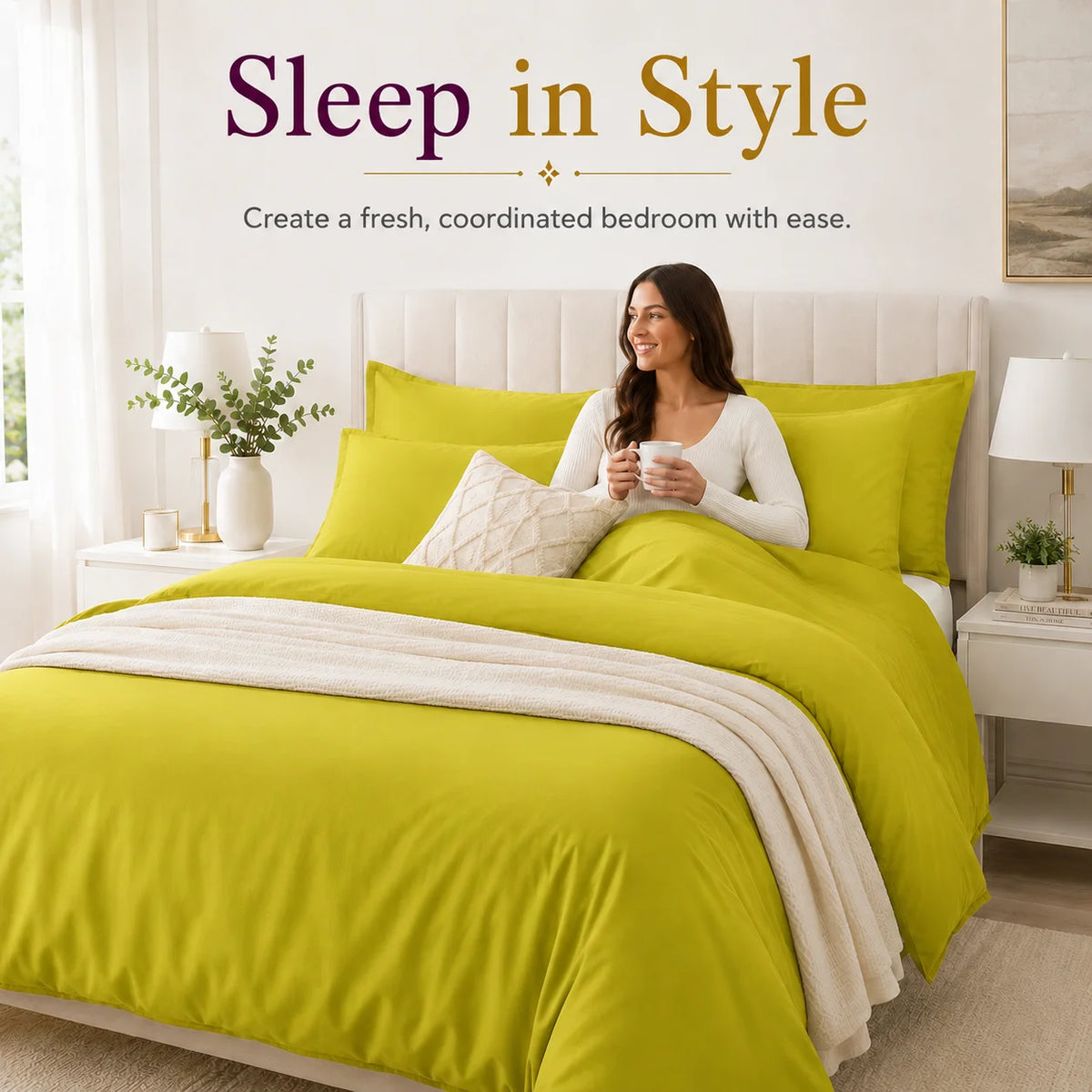 Duvet Cover with Pillowcase Polycotton Plain Dyed Quilt Bedding Set Available Size Single Double King