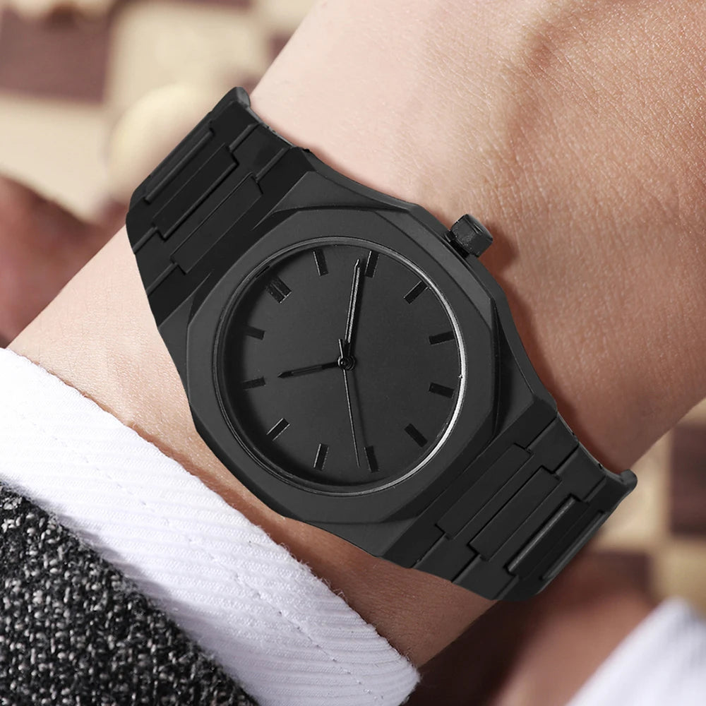 2PCS/SET Men's Watch Accessories Fashion Business Exquisite Luxury Quartz Watch Set Japanese Clothing Matching Perfect Gift