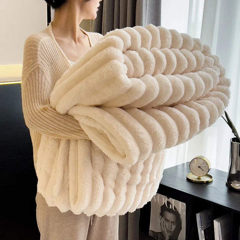 1 Pc ROSEKIND Blankets, 300GSM Soft & Warm Fleece Blankets, This Stylish Throw Blanket for All Seasons Clearance Sale For UK