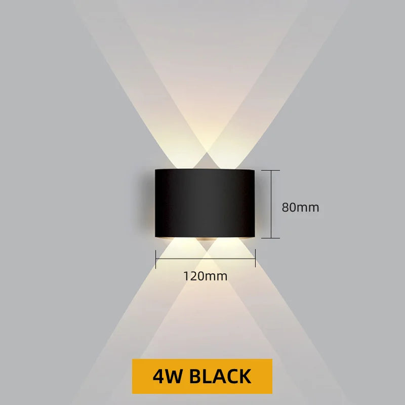 Aluminum LED Wall Lamp Waterproof IP65 Interior Wall Light Up and Down Outdoor Garden Lights Bedroom Living Room Stairs Lighting