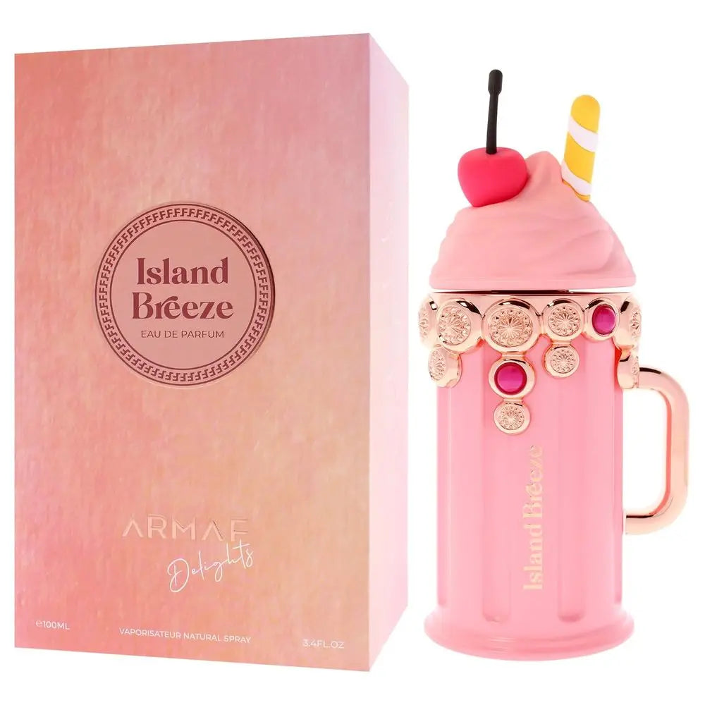 Armaf Island Breeze Ladies Cologne 100ml with Double-Door Art Gift Box, Juicy Peach Vanilla Cream Scent, Unique Dessert Shape Perfume Gift for Girlfriend Birthday Valentine