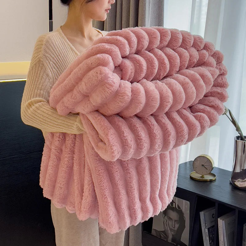 1 Pc ROSEKIND Blankets, 300GSM Soft & Warm Fleece Blankets, This Stylish Throw Blanket for All Seasons Clearance Sale For UK