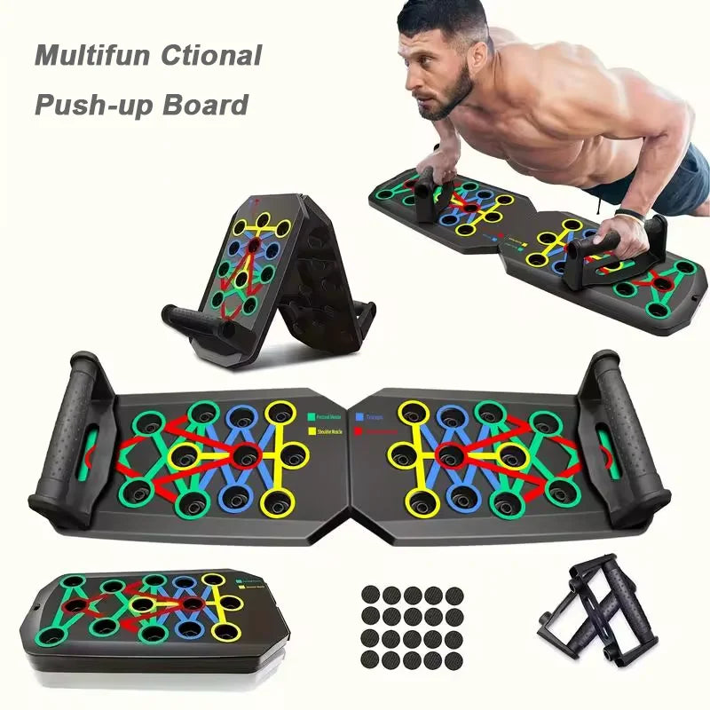 Portable Multifunctional Push-up Board Set Foldable Fitness Equipment For Chest Abdomen Arms And Back Training