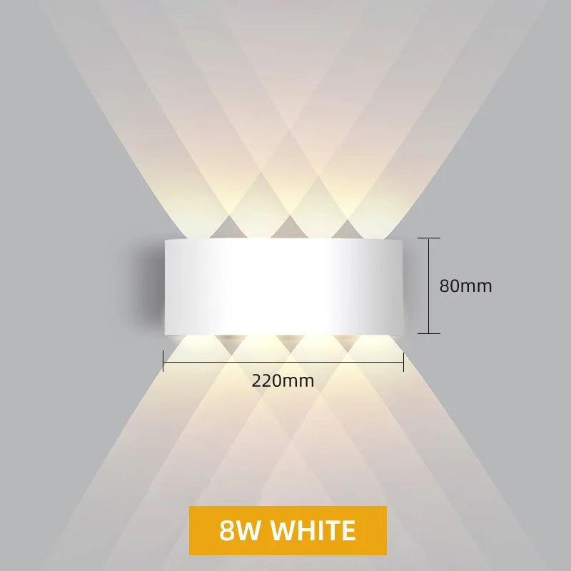 Aluminum LED Wall Lamp Waterproof IP65 Interior Wall Light Up and Down Outdoor Garden Lights Bedroom Living Room Stairs Lighting