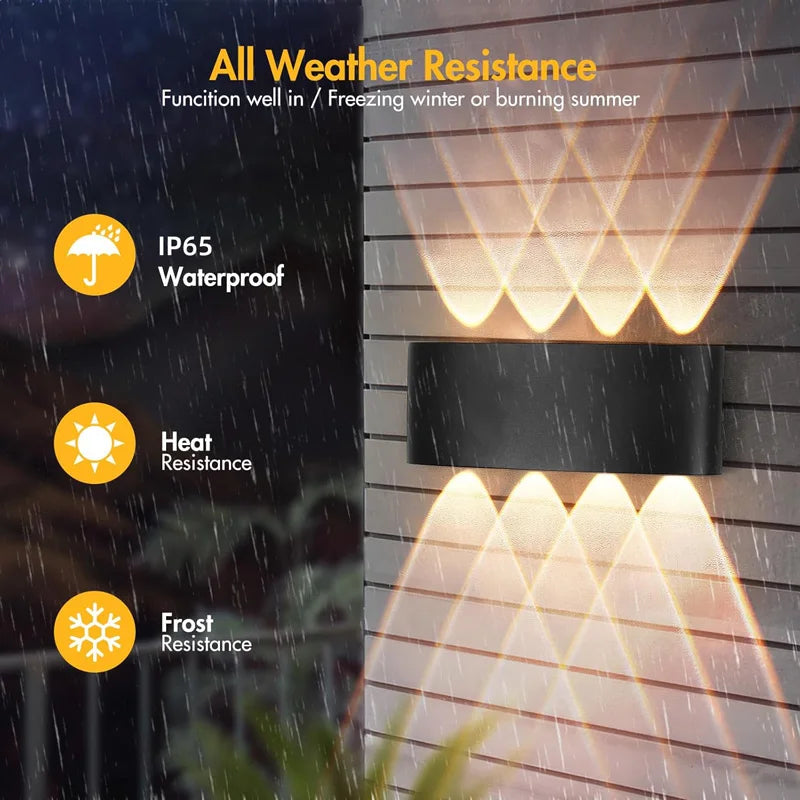 Aluminum LED Wall Lamp Waterproof IP65 Interior Wall Light Up and Down Outdoor Garden Lights Bedroom Living Room Stairs Lighting