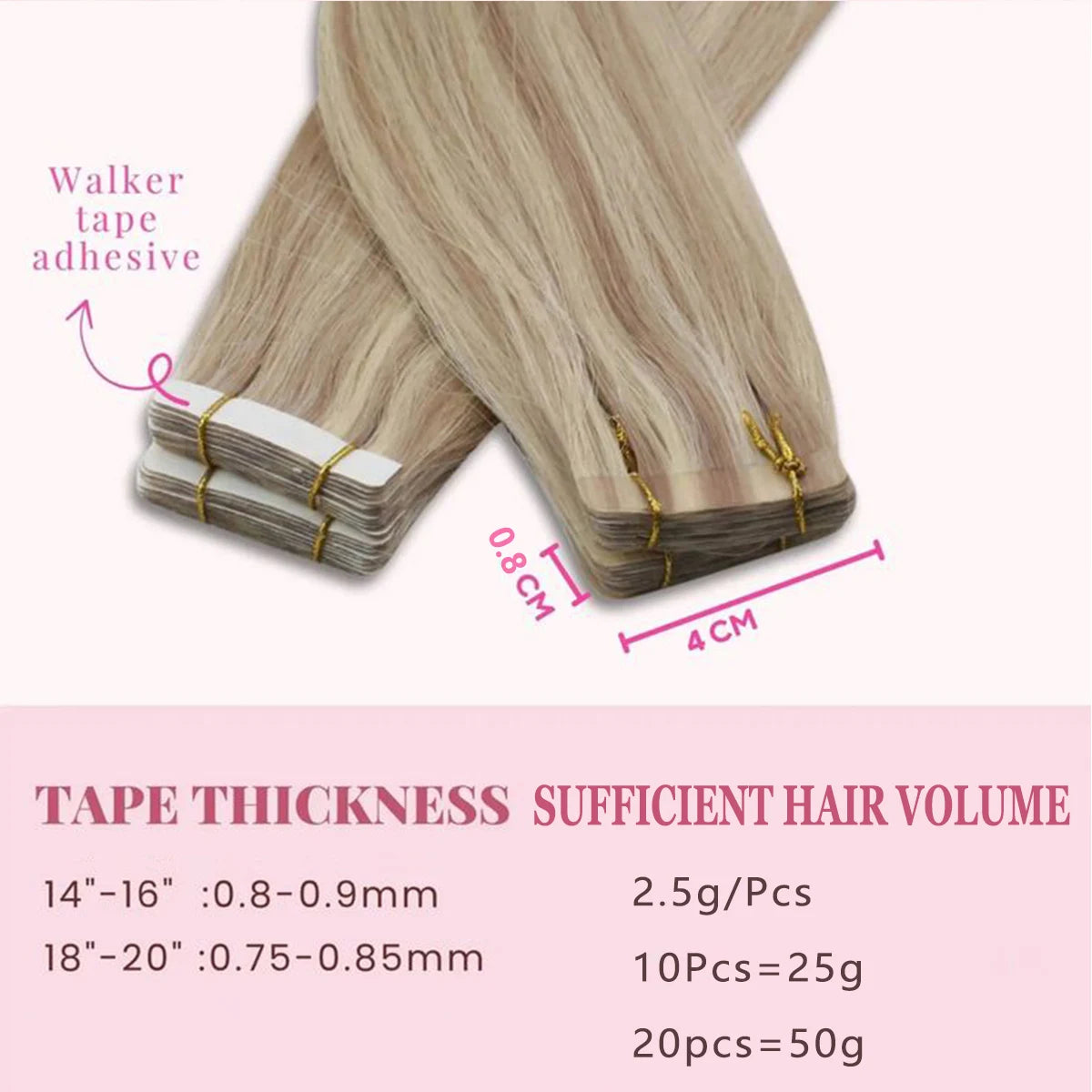 Invisible Tape in Hair Extensions Real Remy Hair Hair Extensions for Women Ash Blond mixed Platinum Blond Straight Hairpieces