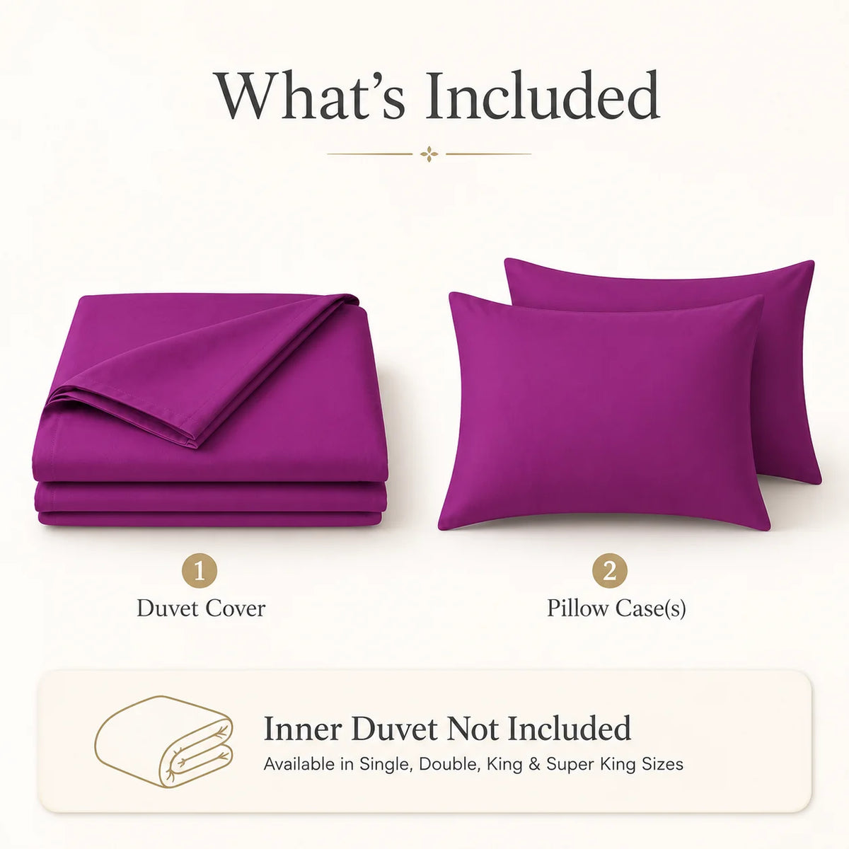 Duvet Cover with Pillowcase Polycotton Plain Dyed Quilt Bedding Set Available Size Single Double King