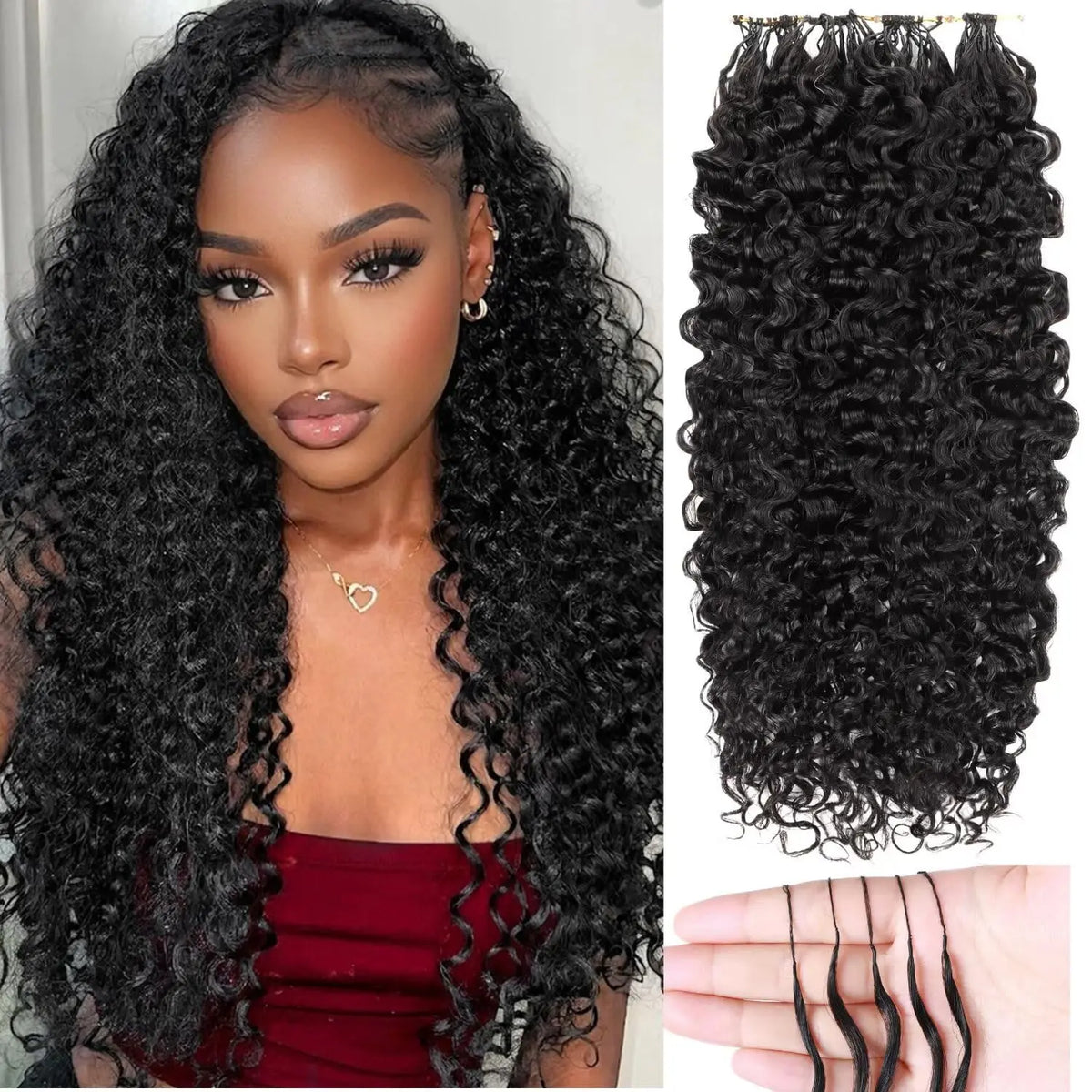 100% Human Hair Miracle Knots Hair Feather Crochet Hair Water Wave Human Crochet Hair Knotless Braiding Hair Extensions