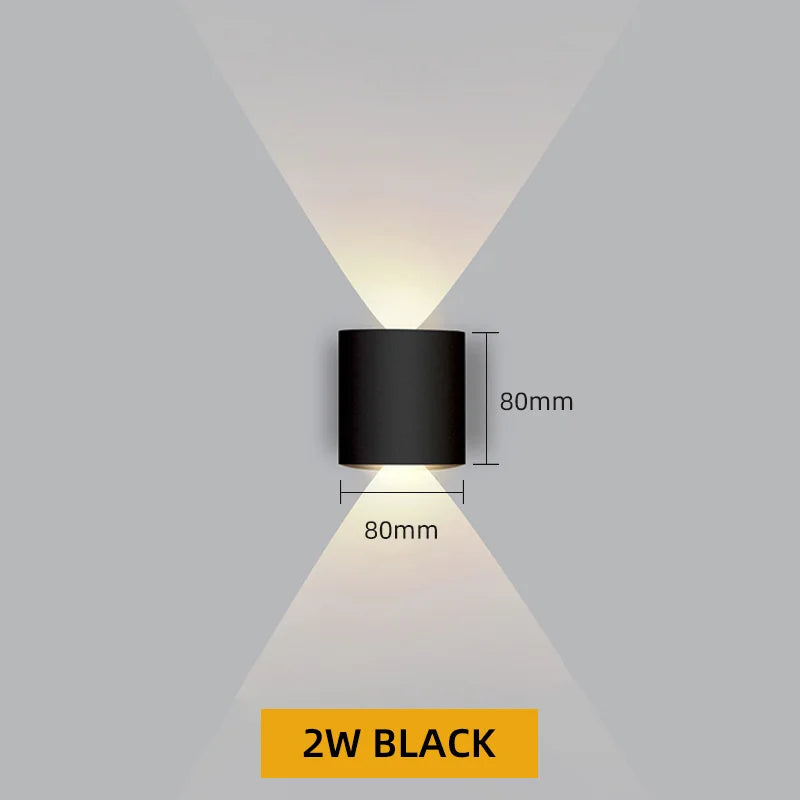 Aluminum LED Wall Lamp Waterproof IP65 Interior Wall Light Up and Down Outdoor Garden Lights Bedroom Living Room Stairs Lighting