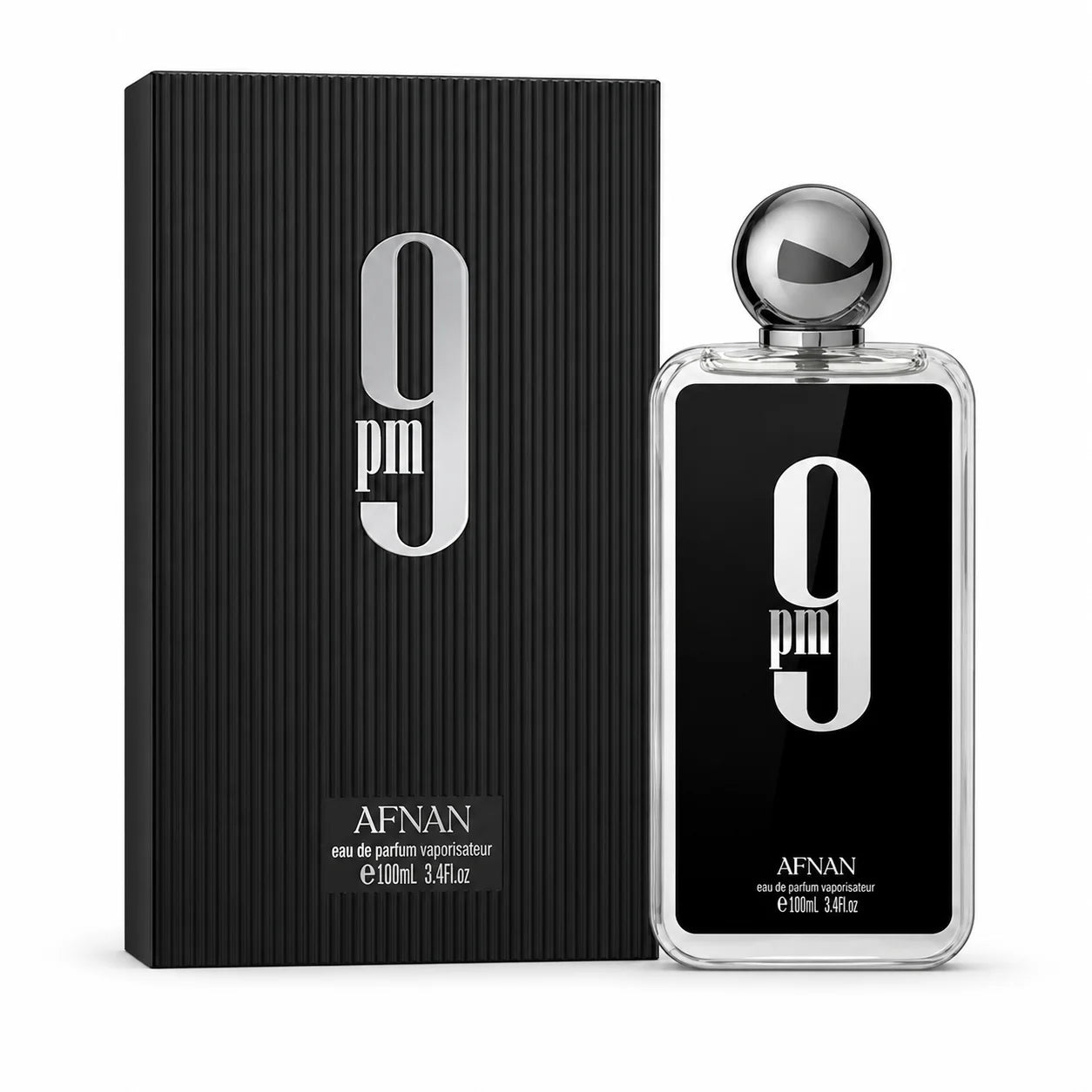 Luxury Transparent Square Bottle Afnan 9 PM Mens Perfume 100ml Long Lasting Arabic Woody Eau De Parfum Cologne Gift Box For Men Holiday Birthday Present