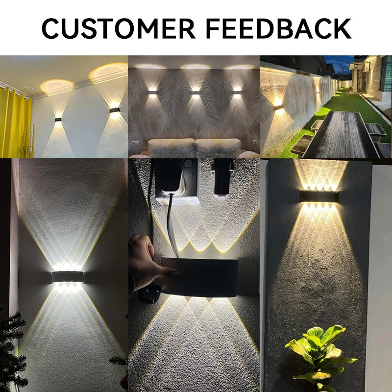 Aluminum LED Wall Lamp Waterproof IP65 Interior Wall Light Up and Down Outdoor Garden Lights Bedroom Living Room Stairs Lighting