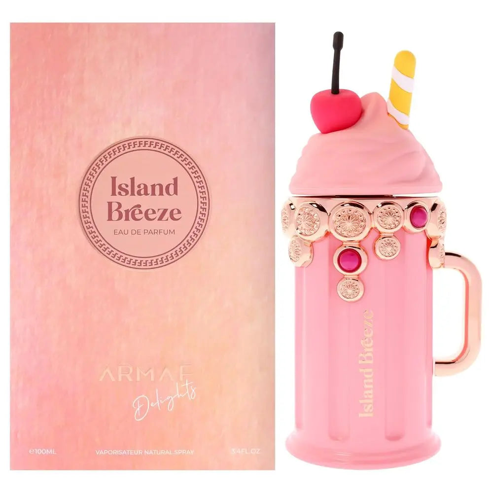 Armaf Island Breeze Ladies Cologne 100ml with Double-Door Art Gift Box, Juicy Peach Vanilla Cream Scent, Unique Dessert Shape Perfume Gift for Girlfriend Birthday Valentine