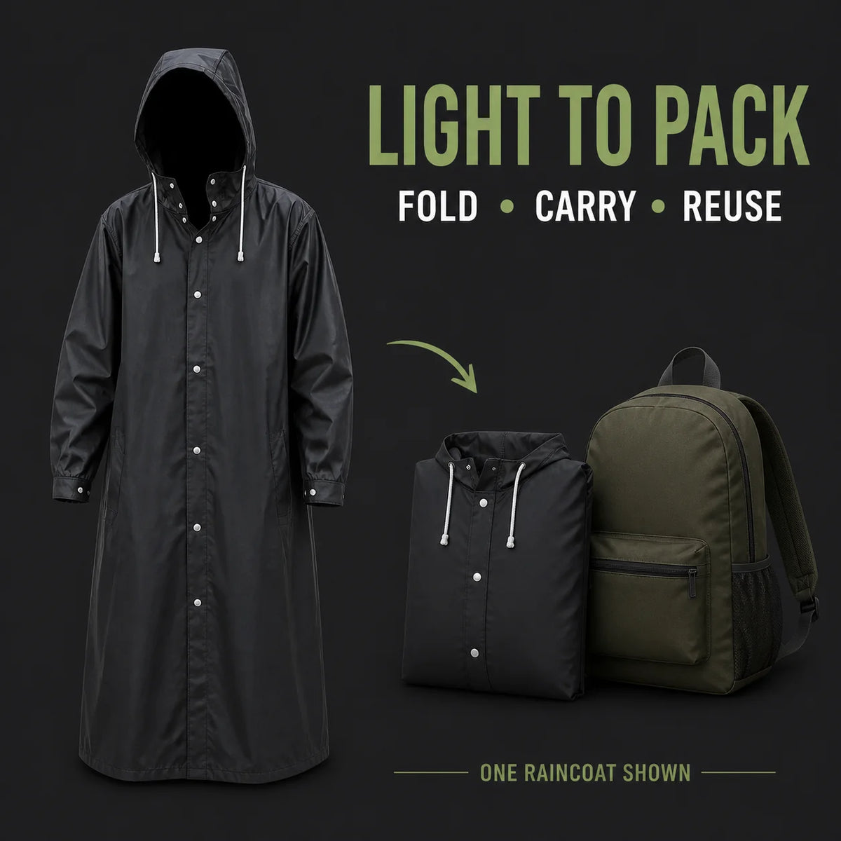 Long Waterproof Raincoat Hooded Button-Down Rain Jacket for Men Women Outdoor Daily Commute Best 2026