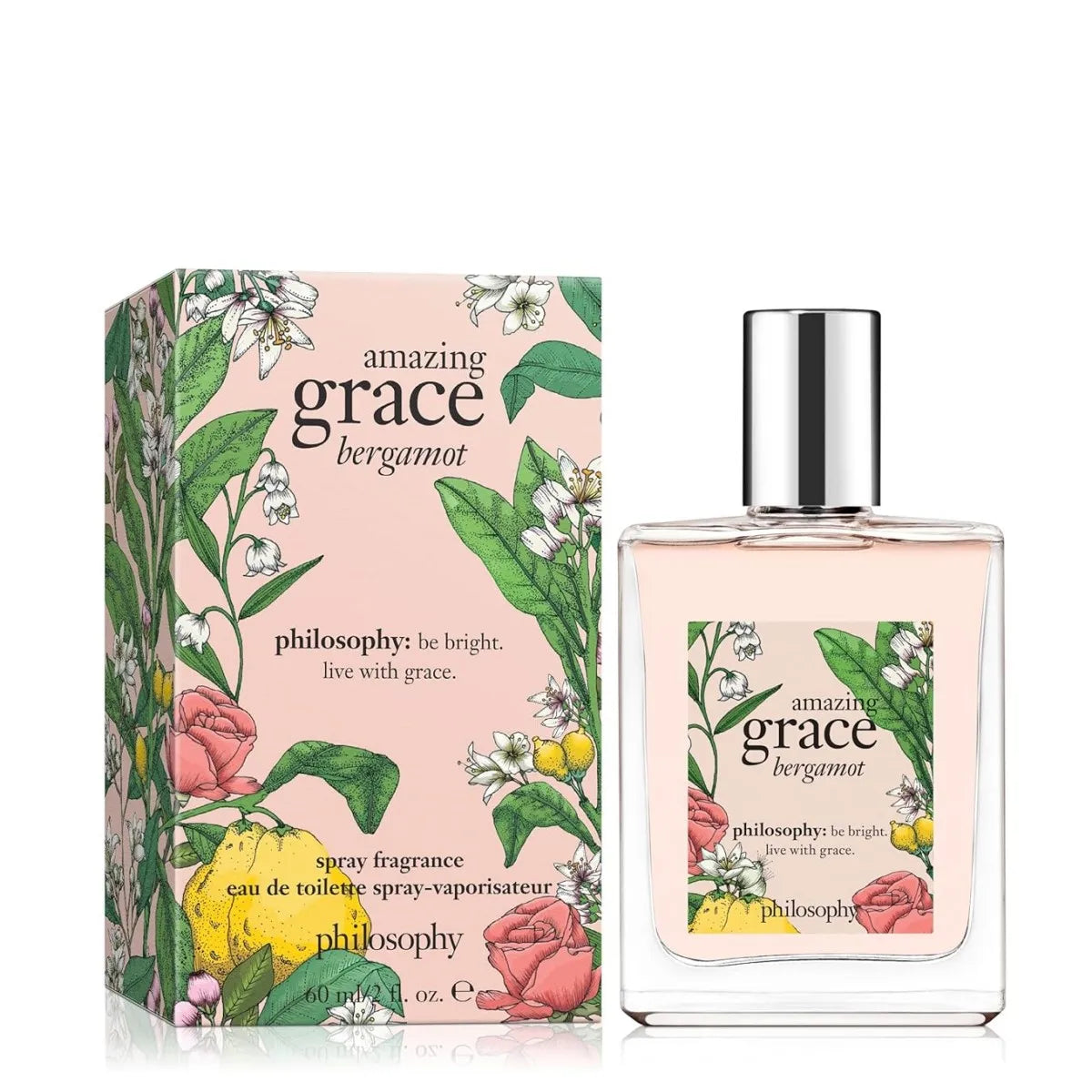 Philosophy Amazing Grace Bergamot Eau de Toilette 60ml/2fl.oz Women Perfume | Bright Zesty Bergamot Citrus Floral Clean Fresh Portable Summer Fragrance