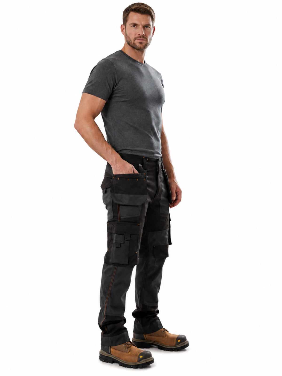 Men's Cargo Trousers Multi Pocket Casual Pants Heavy Duty Utility Joggers