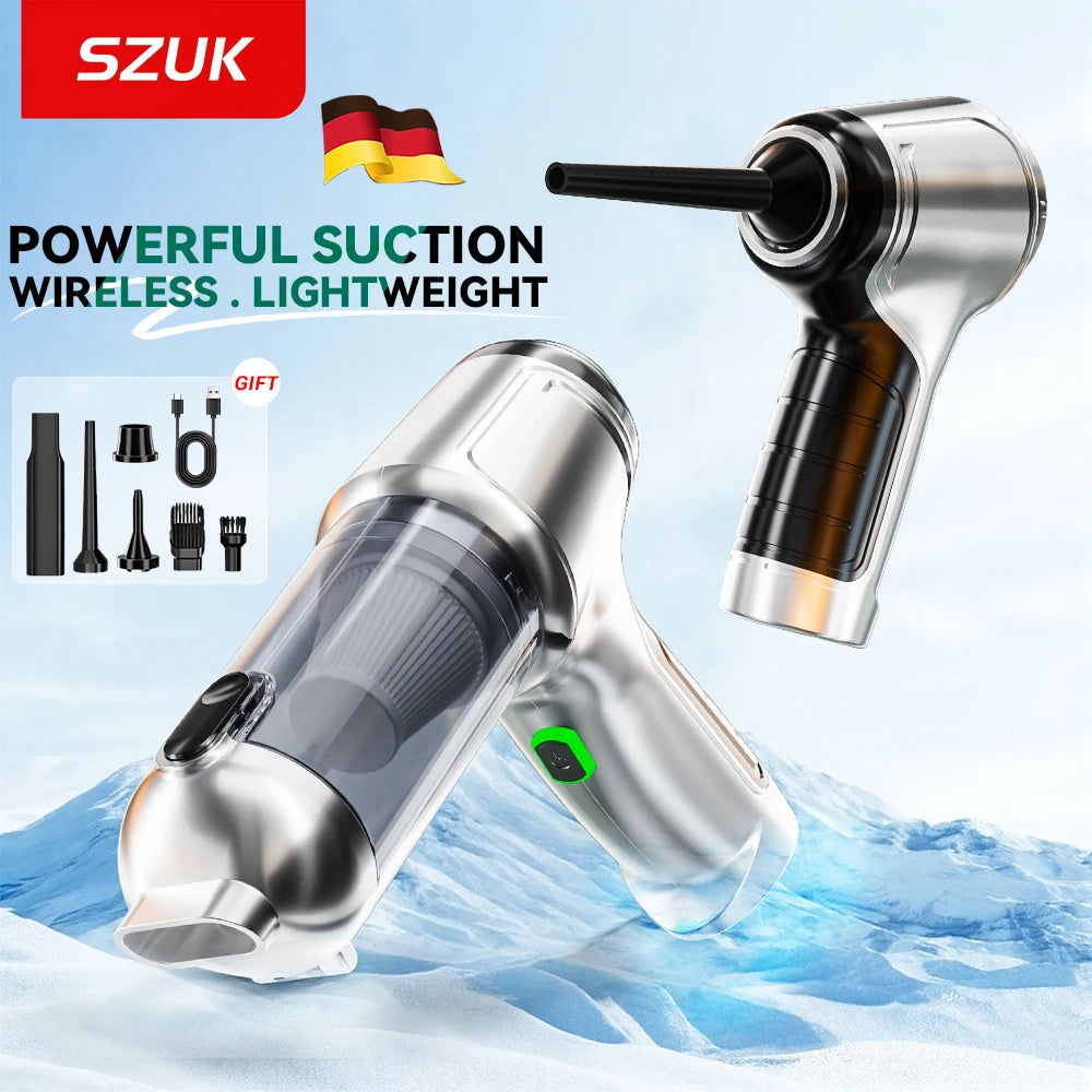 SZUK New Mini Car Vacuum Cleaner Powerful Cordless Wireless Cleaner Cleaning Machine HandHeld Portable Vacuum Cleaner for Car
